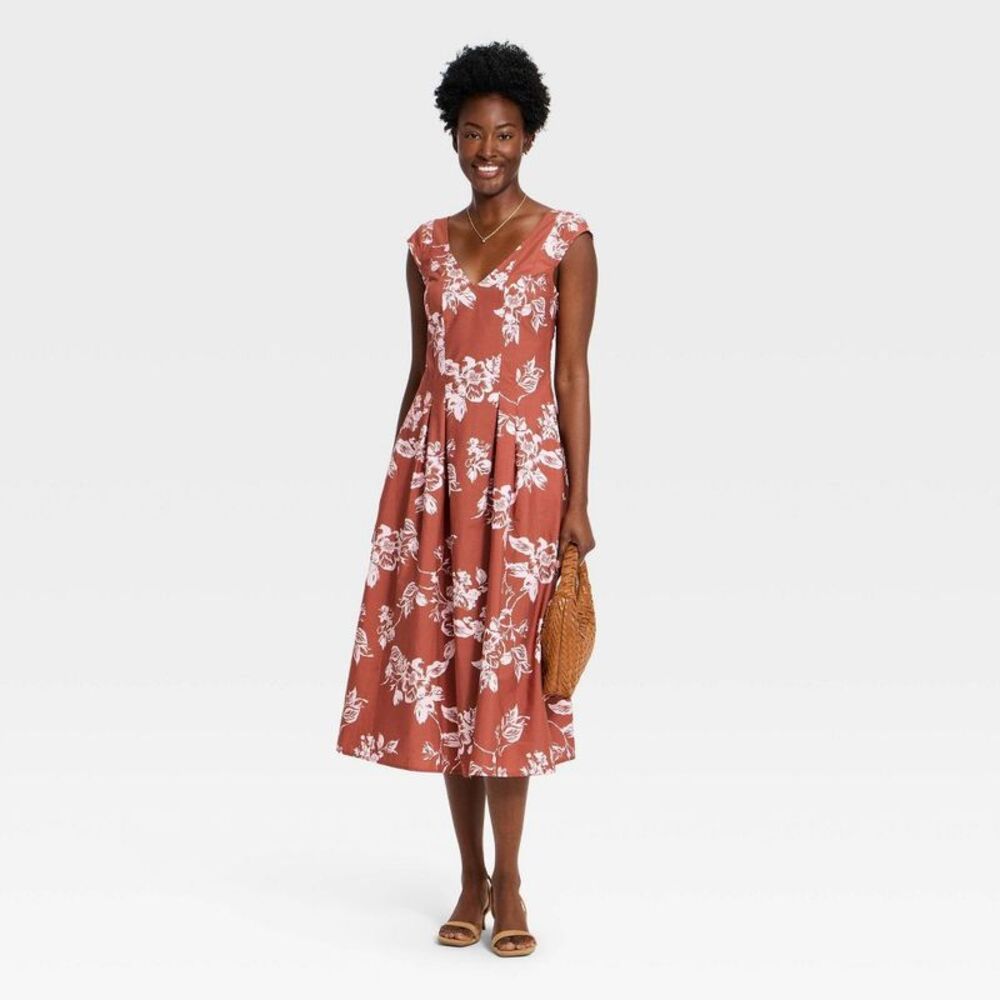 Open Box - A New Day - Women's Short Sleeve Corset Midi Dress - A New Day Pink - Picture 3 of 3